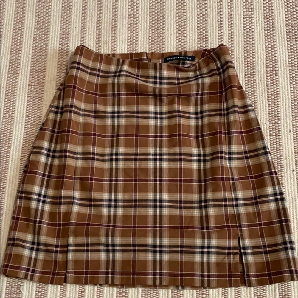 small brown plaid Brandy Melville skirt!